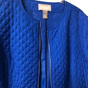 Chicos quilted zip front jacket